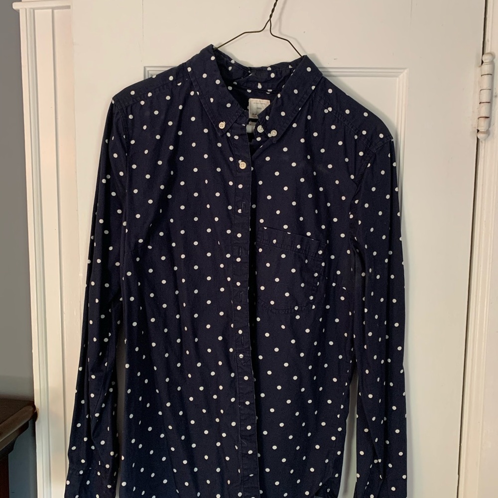 Polka Dot Button-Down Shirt